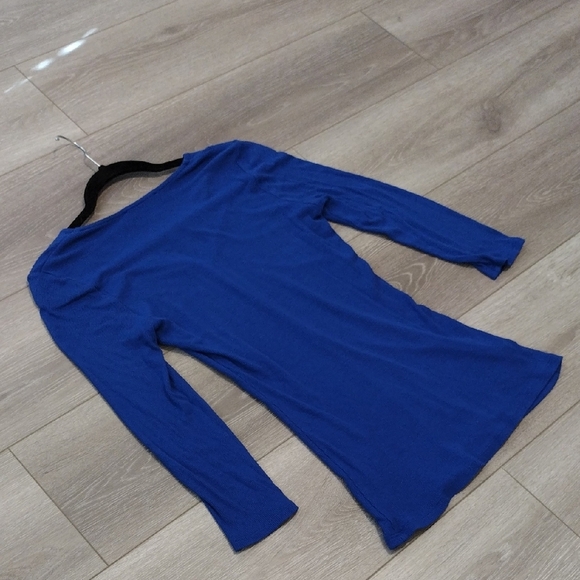 INC International Concepts Dark Royal Blue 3/4 Sleeve Top - Picture 8 of 10